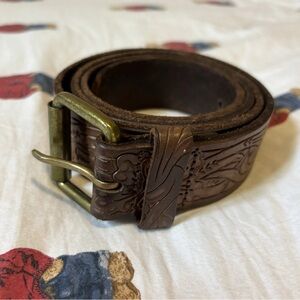 American Eagle Western Wide Brown Genuine Cowboy Cow Leather Belt Size 36-40